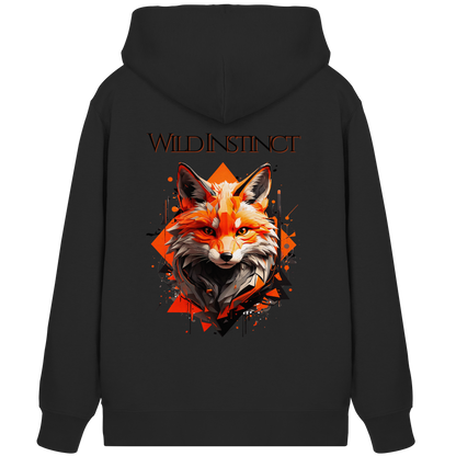 Organic Zipper Wild Instinct – Herbst Hoodie aus Bio-Baumwolle mit Rückendruck für Damen und Herren