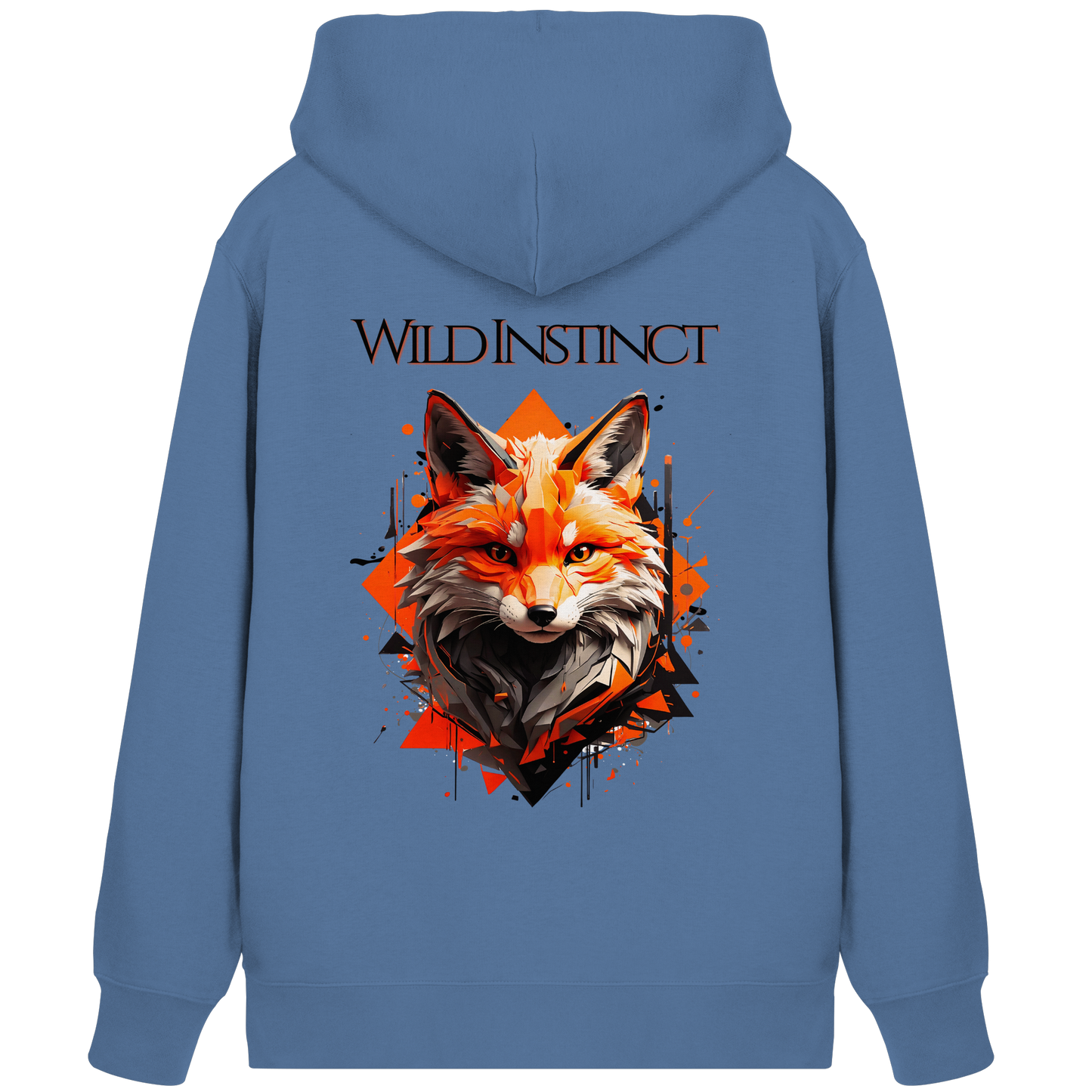 Organic Zipper Wild Instinct – Herbst Hoodie aus Bio-Baumwolle mit Rückendruck für Damen und Herren