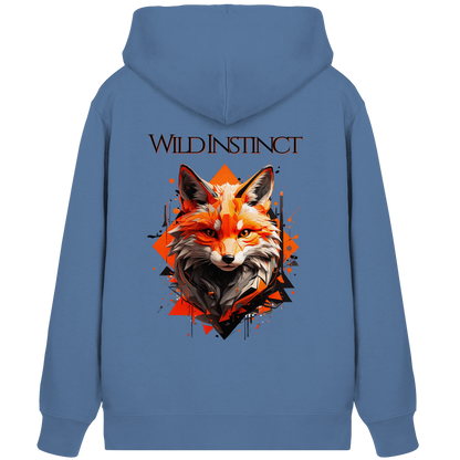 Organic Zipper Wild Instinct – Herbst Hoodie aus Bio-Baumwolle mit Rückendruck für Damen und Herren