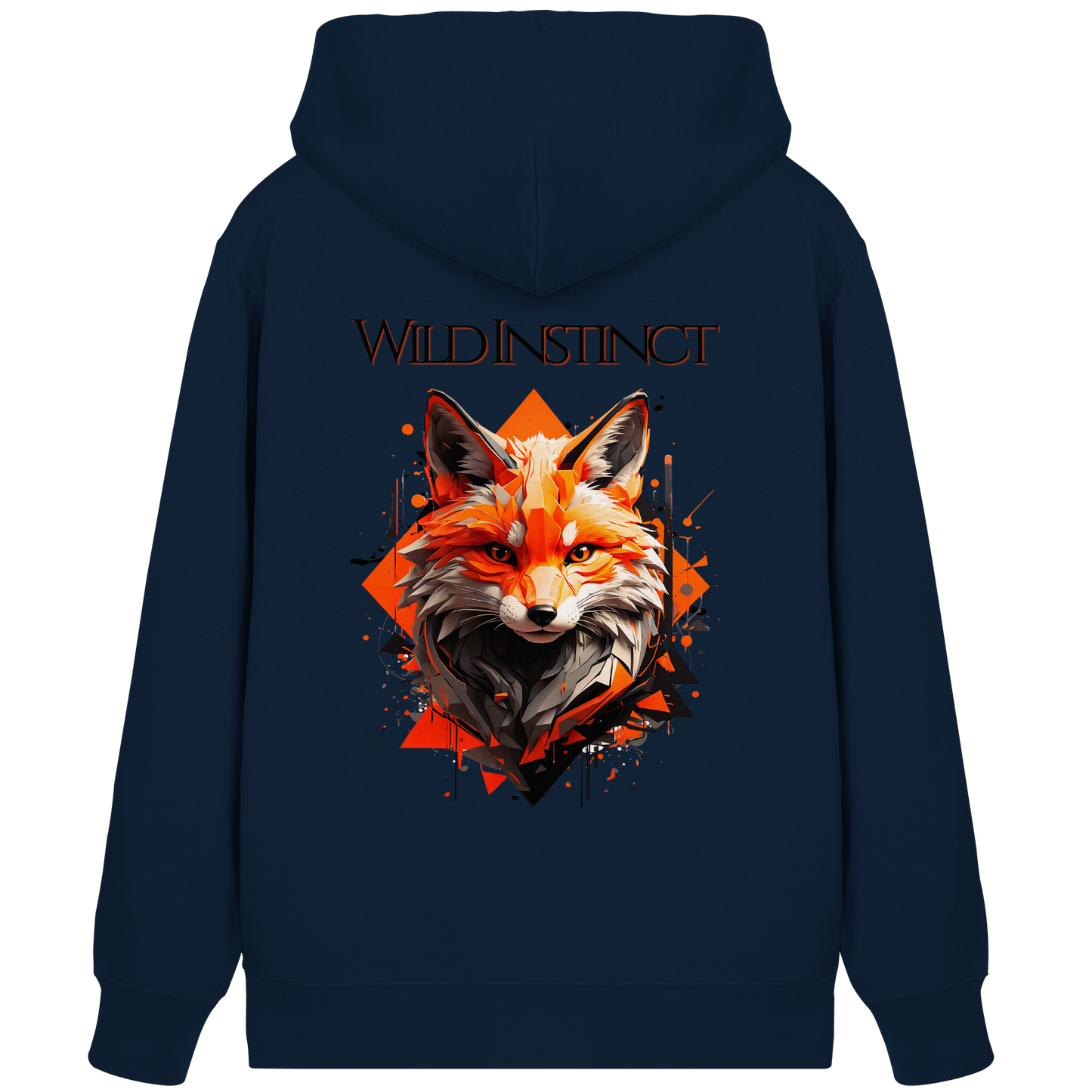 Organic Zipper Wild Instinct – Herbst Hoodie aus Bio-Baumwolle mit Rückendruck für Damen und Herren