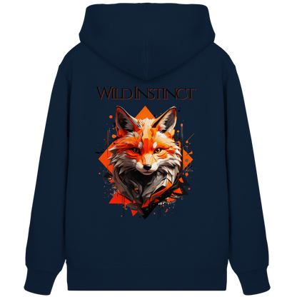 Organic Zipper Wild Instinct – Herbst Hoodie aus Bio-Baumwolle mit Rückendruck für Damen und Herren