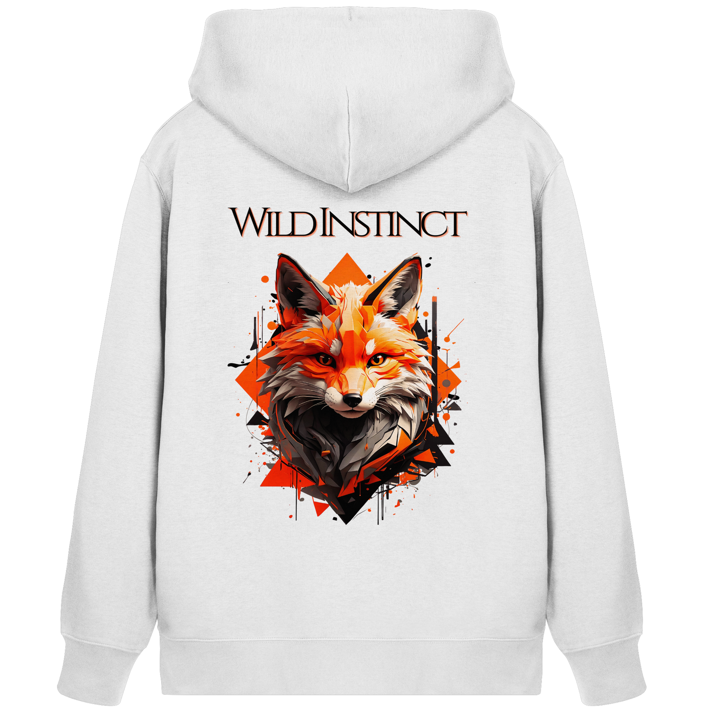 Organic Zipper Wild Instinct – Herbst Hoodie aus Bio-Baumwolle mit Rückendruck für Damen und Herren