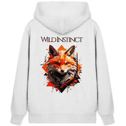 Organic Zipper Wild Instinct – Herbst Hoodie aus Bio-Baumwolle mit Rückendruck für Damen und Herren