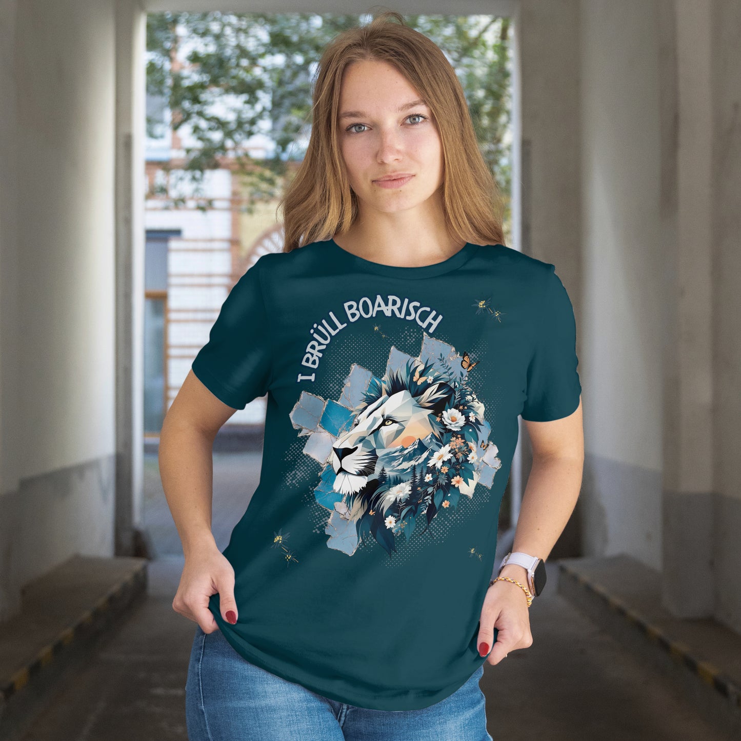 Bayern Dialekt Fitted Ladies Organic Shirt – Boarisch Spruch für Wiesn, Volksfeste & Freizeit | Regular Fit Streetwear