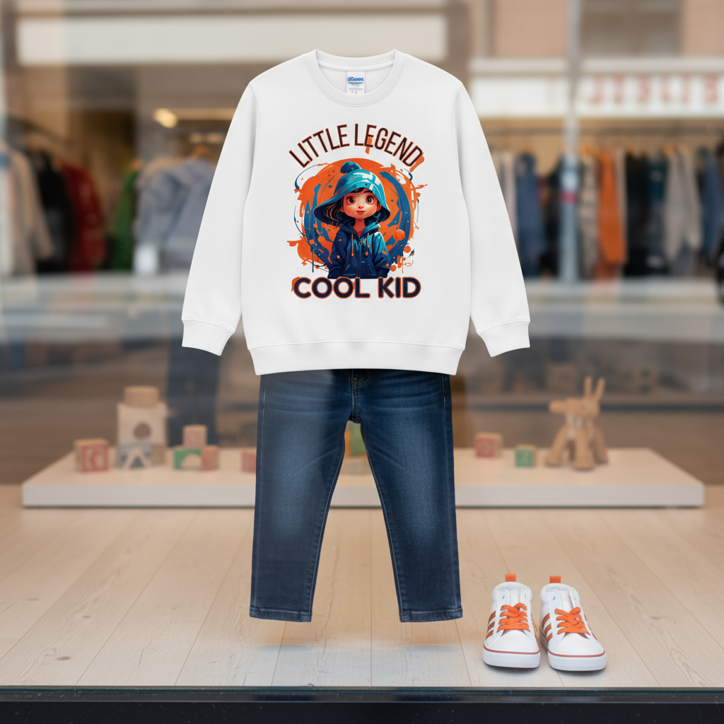 Kinder Sweater Little Legend – cooler Pullover für Jungen und Mädchen in Schule und Freizeit