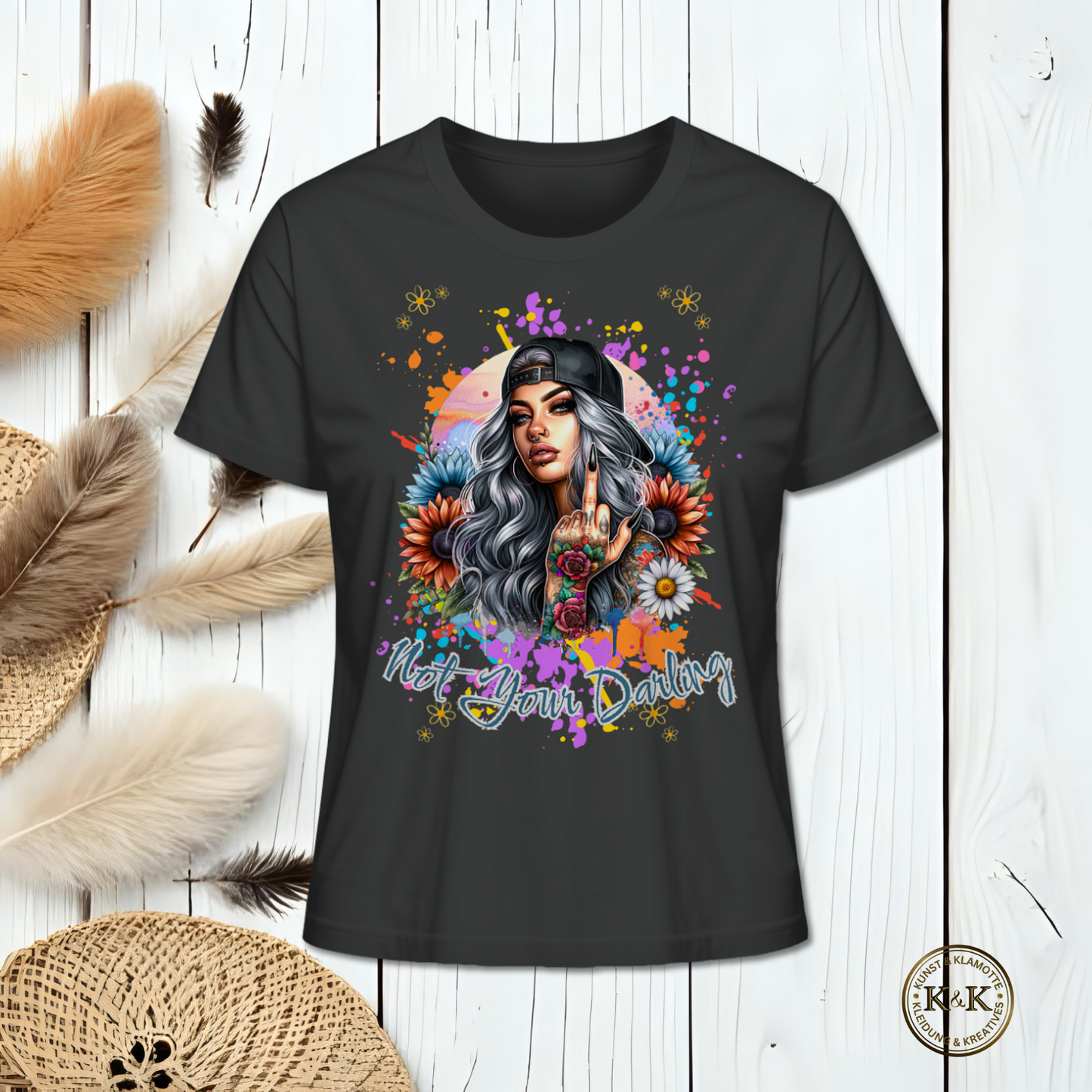 Ladies Organic Shirt – selbstbewusst, provokant & bunt, Streetwear mit Haltung