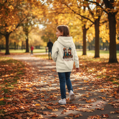 Kids Organic Hoodie Stylish Duo – Kinder Hoodie mit Katzenmotiv und Rückendruck, Herbst Hoodie