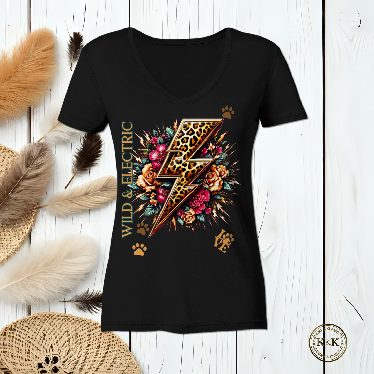 Ladies V-Neck Shirt für Powerfrauen – Rock Style, Festival Outfit, Boho Look