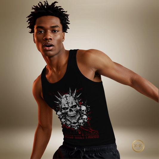 Tanktop für Herren mit Skull-Print | Rock & Metal Look | Statement Mode für Festivals, Sport & Alltag