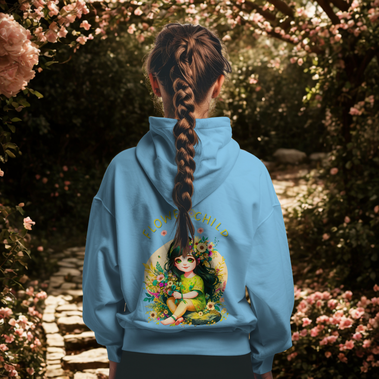 Boho Hoodie für Mädchen – Blumenkind Kapuzenpullover