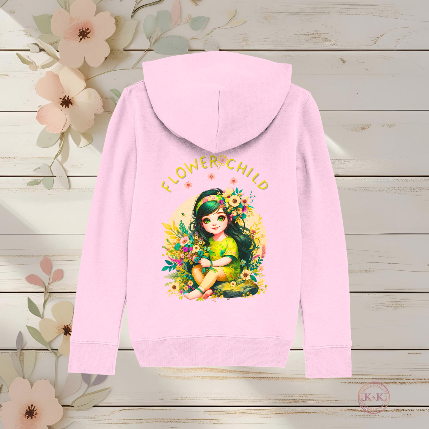 Boho Hoodie für Mädchen – Blumenkind Kapuzenpullover