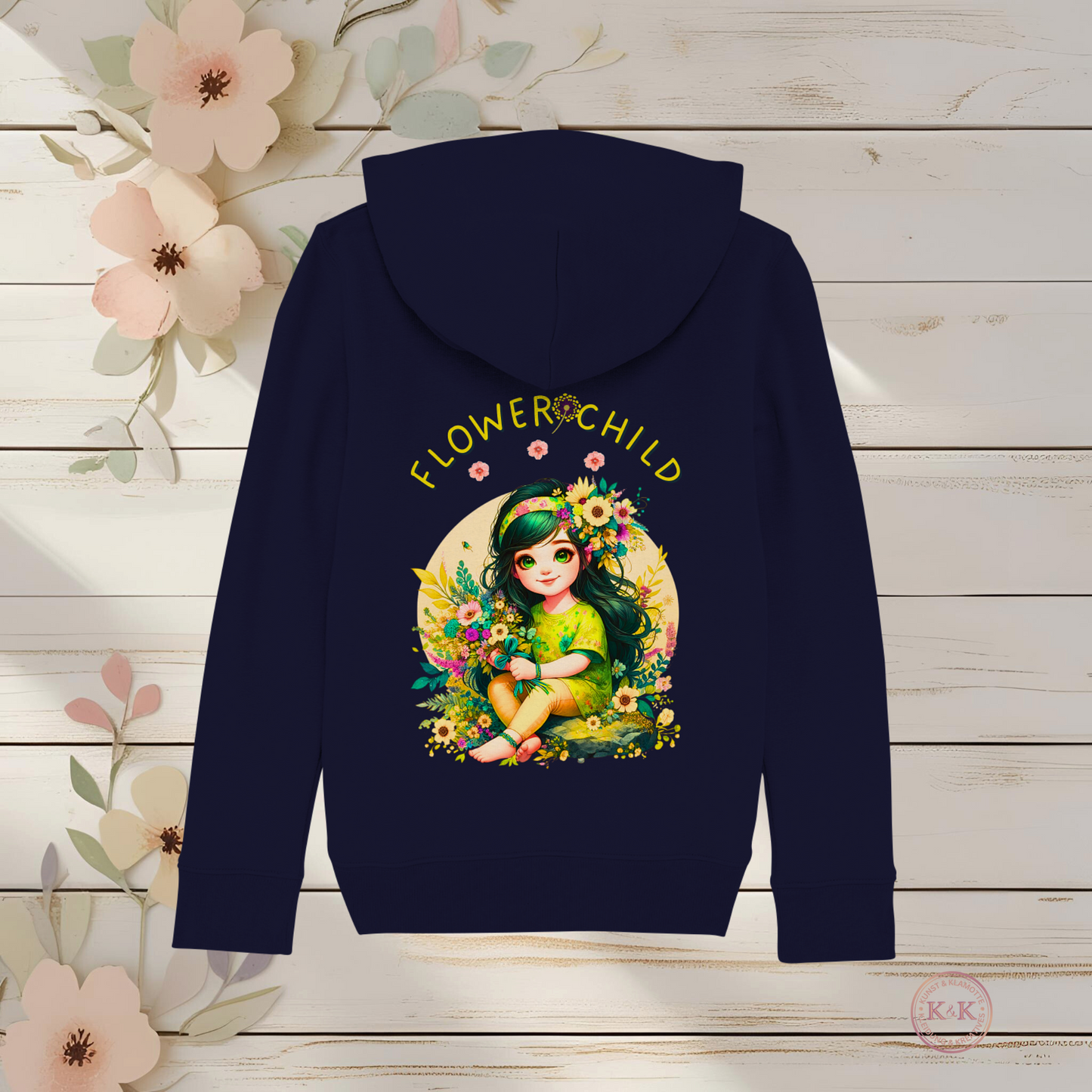 Boho Hoodie für Mädchen – Blumenkind Kapuzenpullover