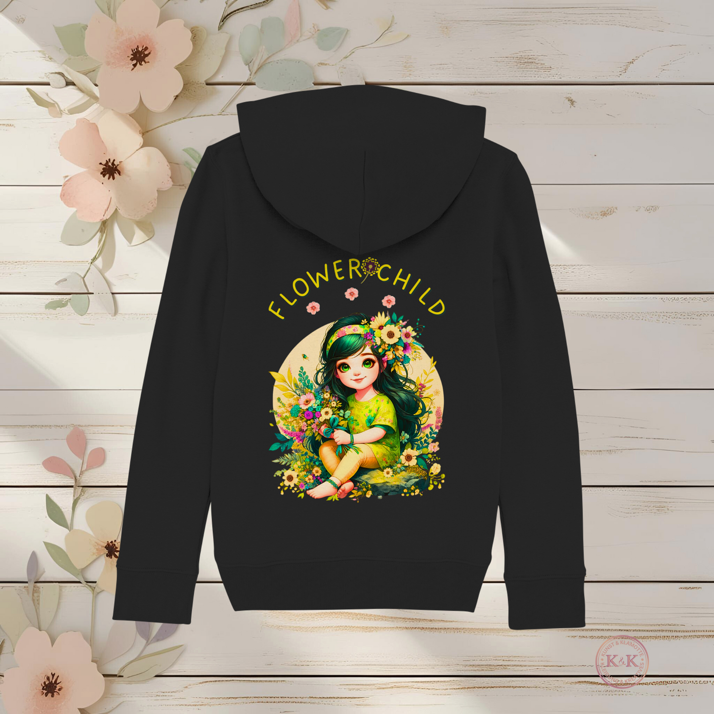Boho Hoodie für Mädchen – Blumenkind Kapuzenpullover