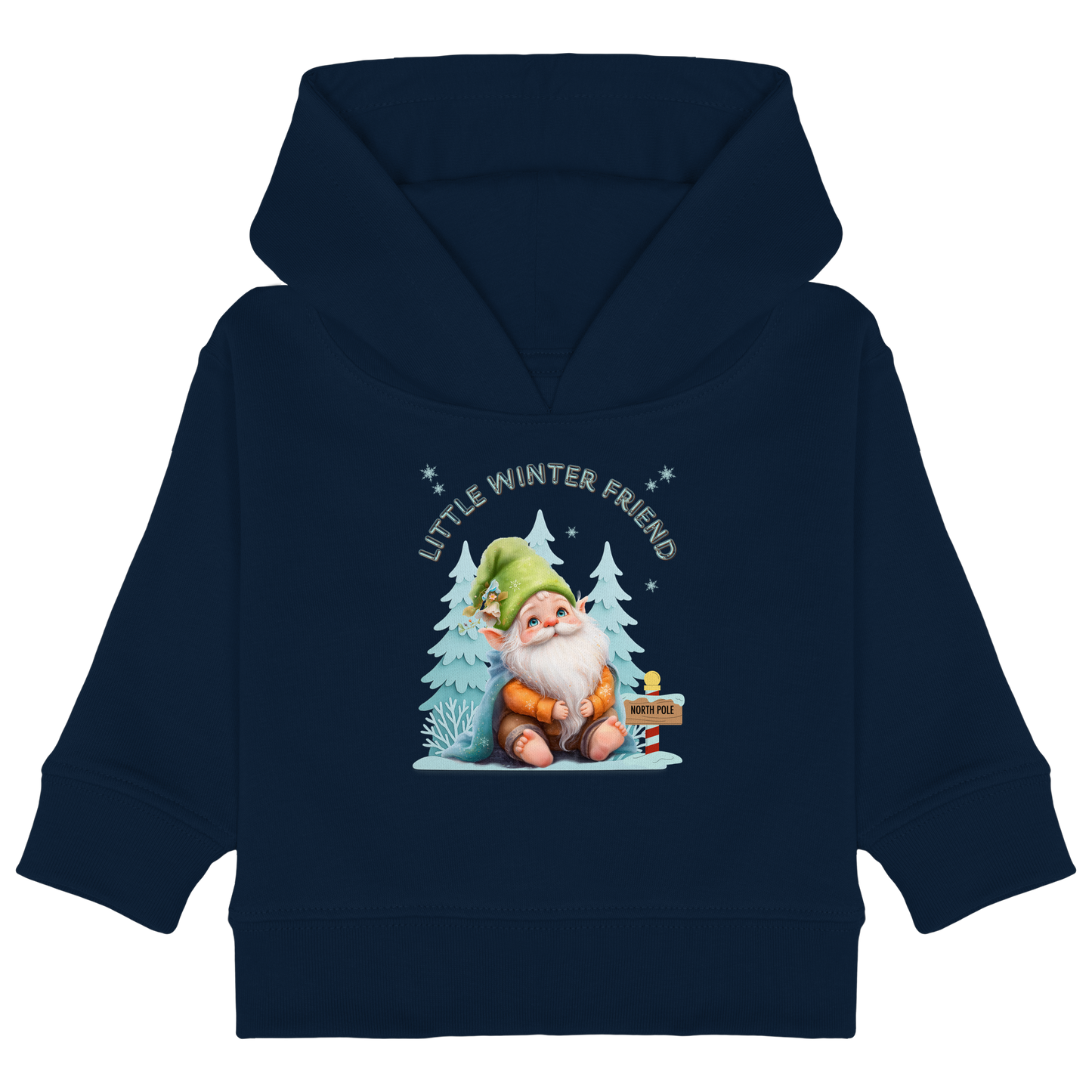 Little Winter Friend – Baby Organic Hoodie mit Wichtel