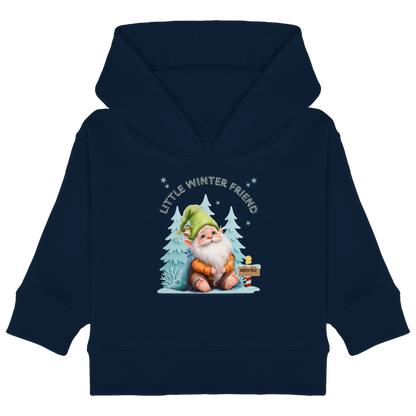 Little Winter Friend – Baby Organic Hoodie mit Wichtel