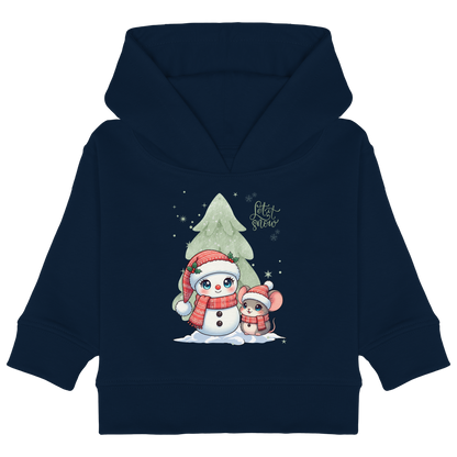 Baby Organic Hoodie Winter, mit Schneemann Motiv