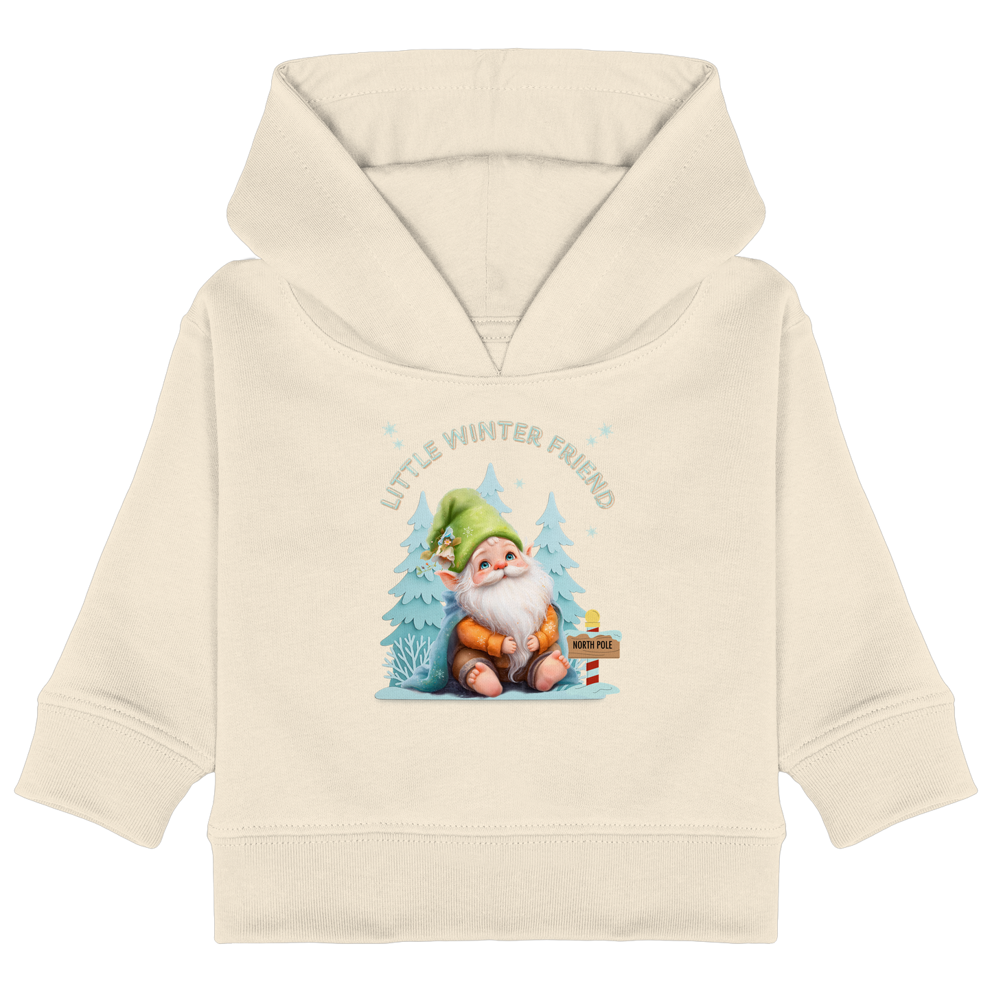 Little Winter Friend – Baby Organic Hoodie mit Wichtel