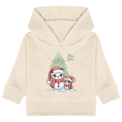 Baby Organic Hoodie Winter, mit Schneemann Motiv