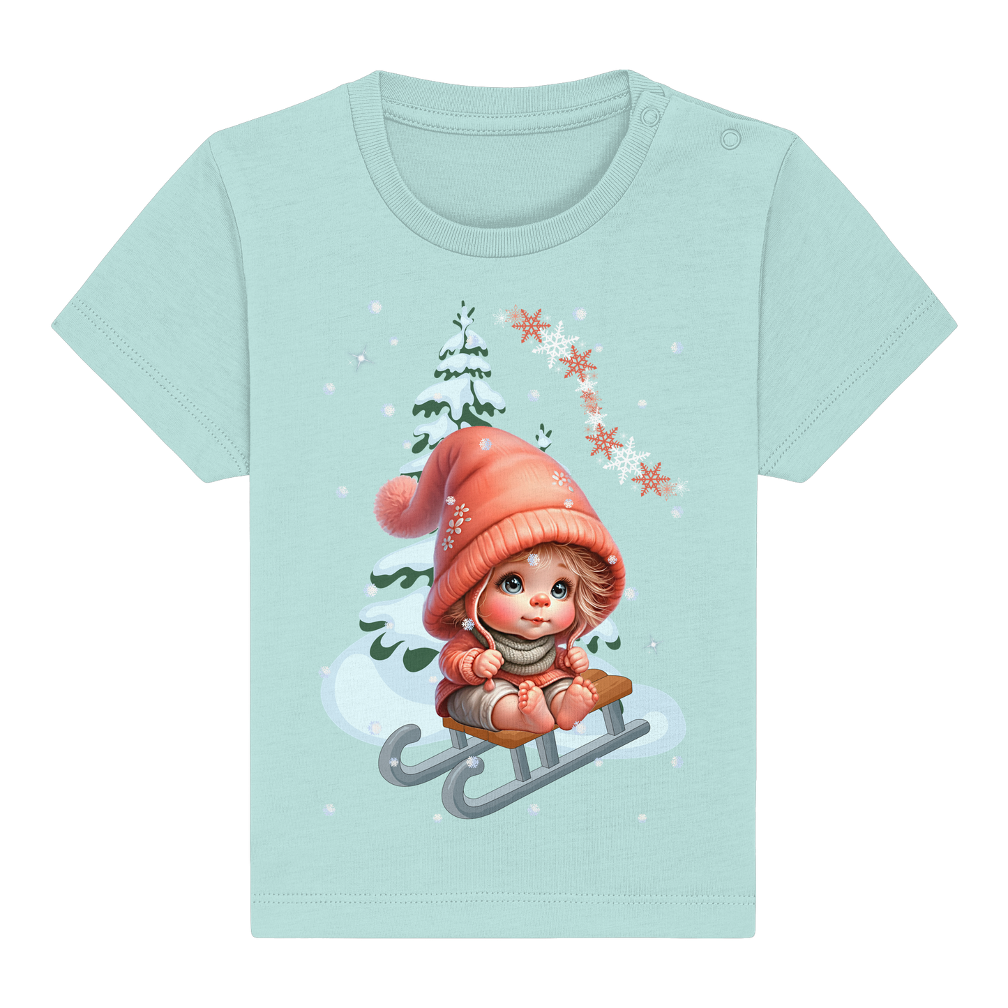 Baby Shirt Winter Schlittenmotiv