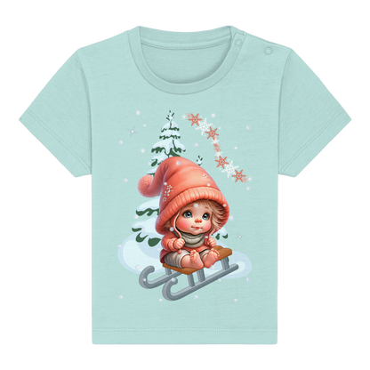 Baby Shirt Winter Schlittenmotiv