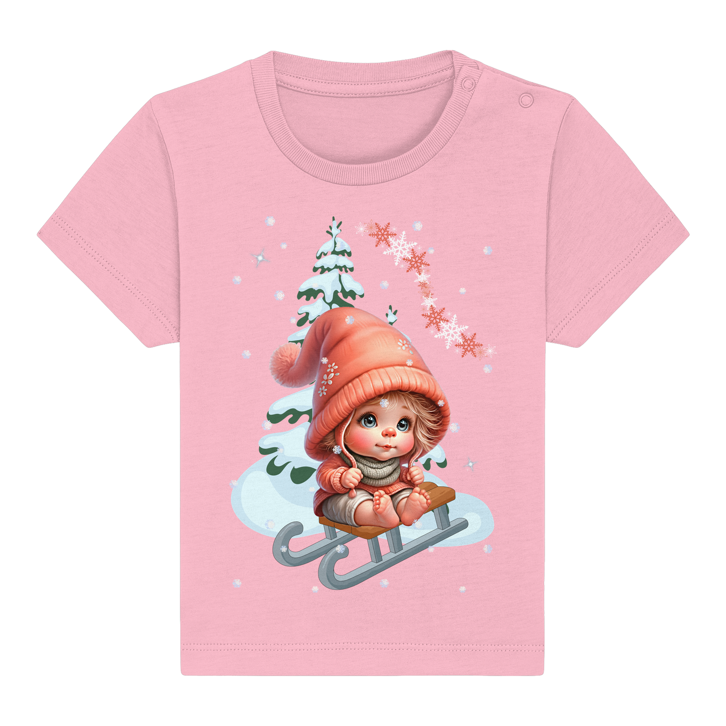 Baby Shirt Winter Schlittenmotiv