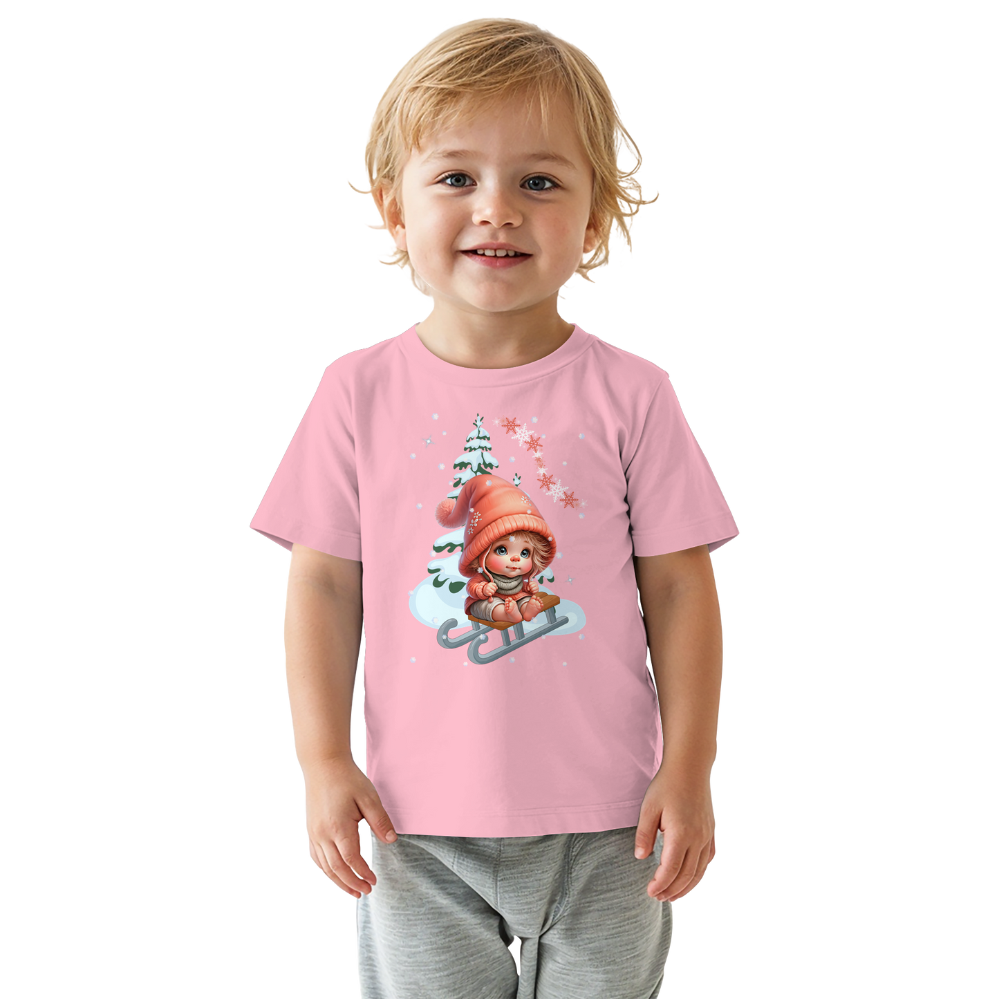 Baby Shirt Winter Schlittenmotiv