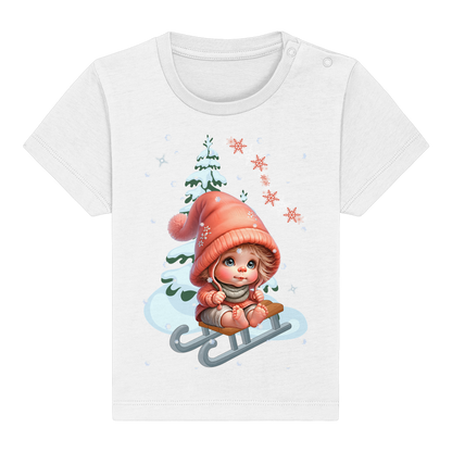 Baby Shirt Winter Schlittenmotiv