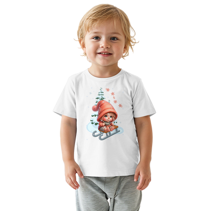 Baby Shirt Winter Schlittenmotiv