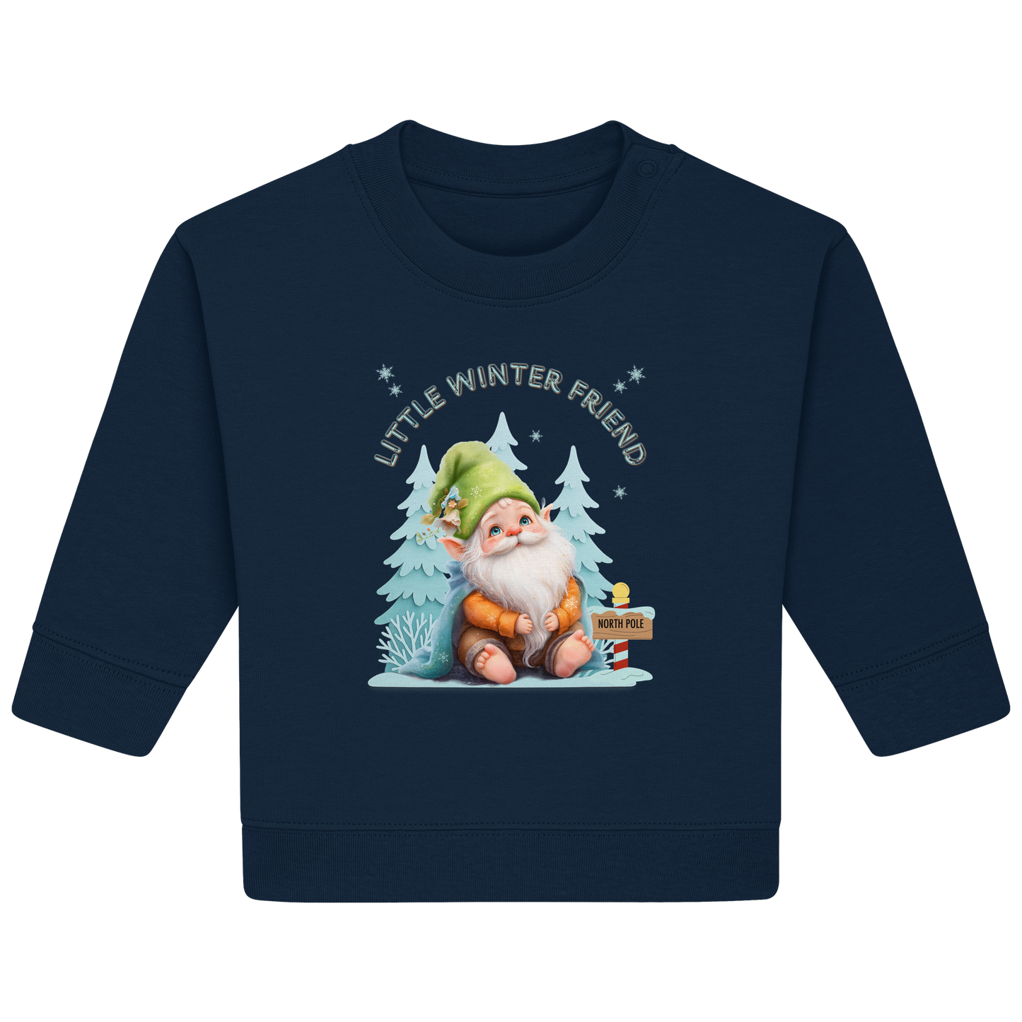 Little Winter Friend – Baby Organic Sweatshirt mit Wichtel