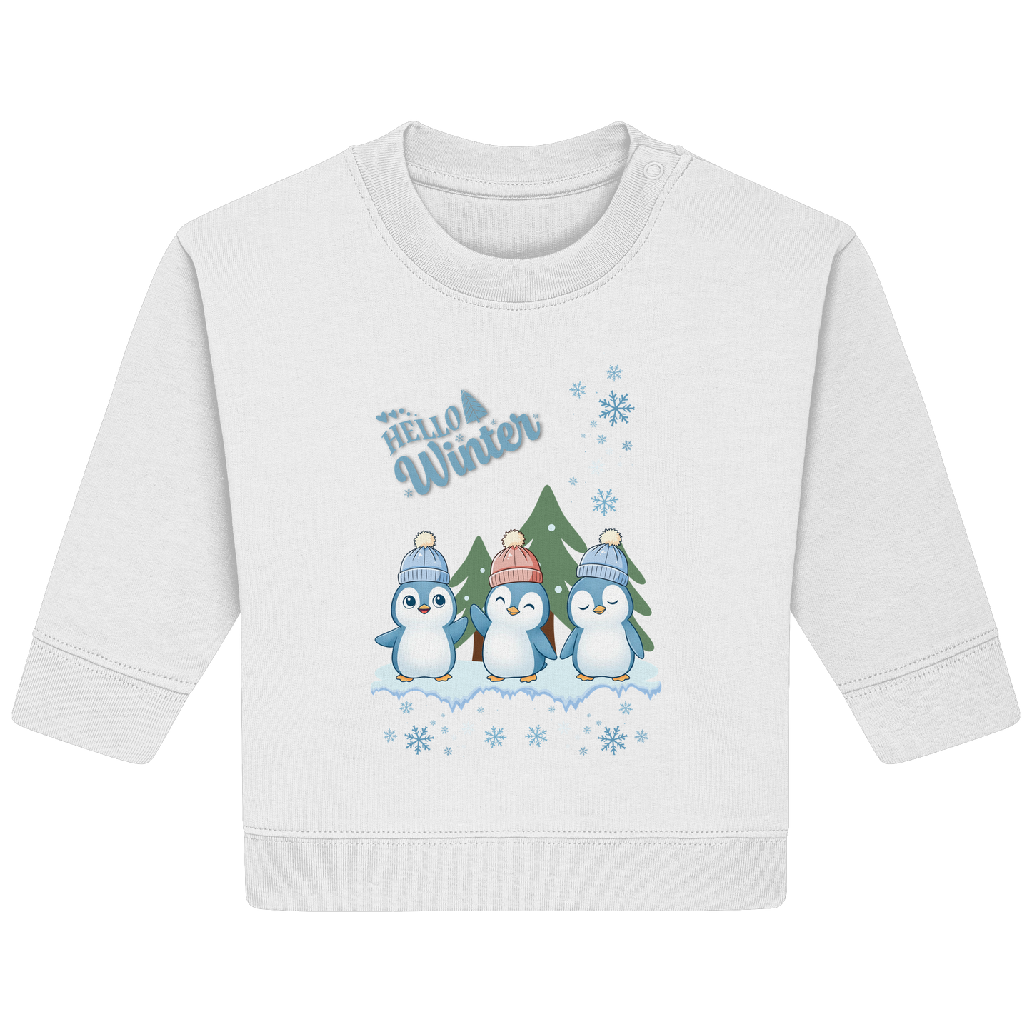 Hello Winter – Baby Organic Sweatshirt mit Pinguinen