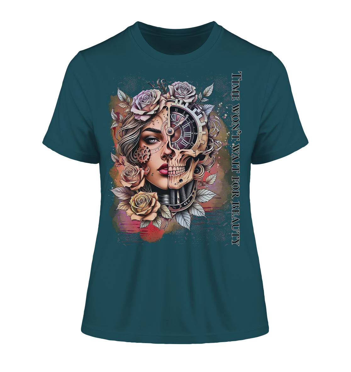Fitted Ladies Organic Shirt mit kunstvollem Print