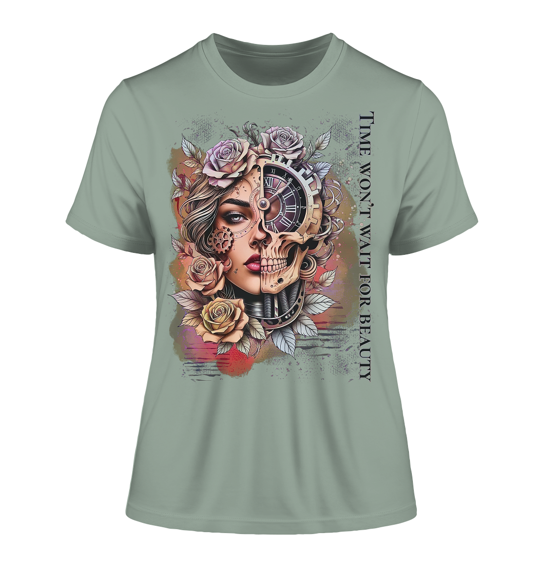 Fitted Ladies Organic Shirt mit kunstvollem Print