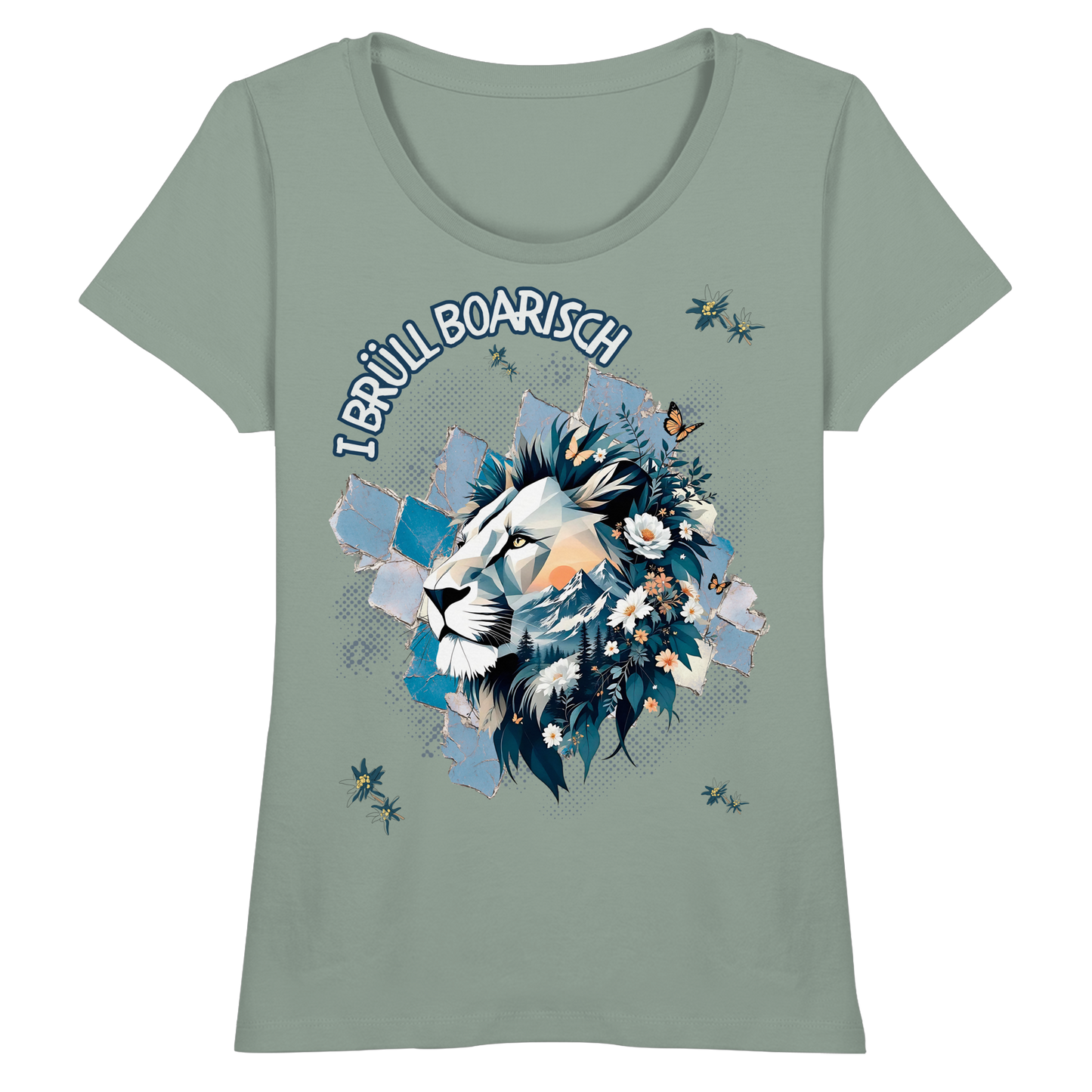 Bayern Dialekt Fitted Ladies Organic Shirt – Boarisch Spruch für Wiesn, Volksfeste & Freizeit | Regular Fit Streetwear