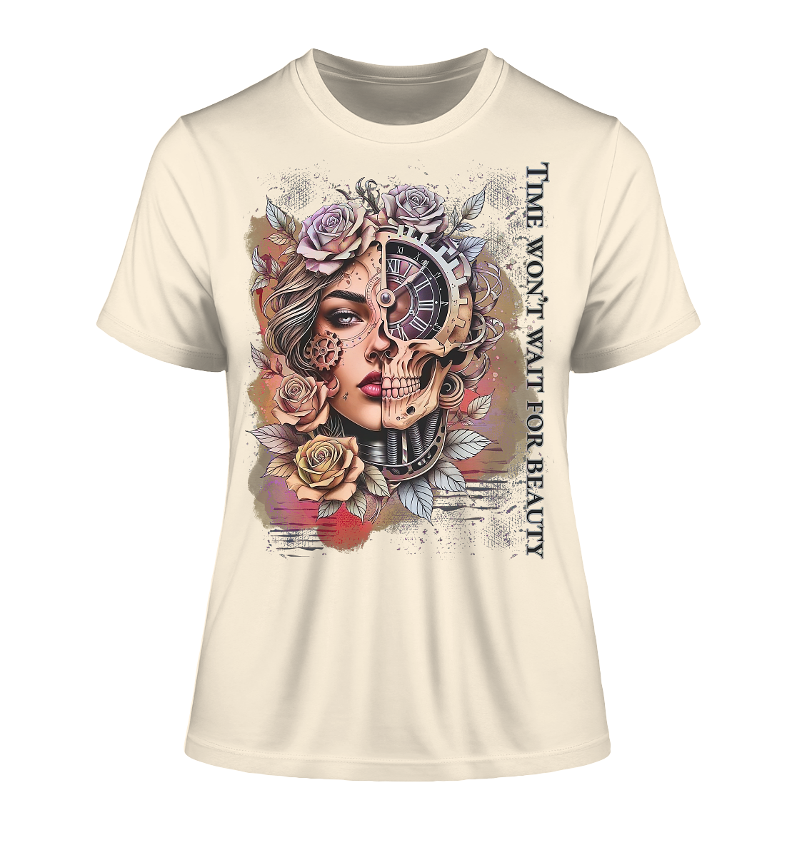 Fitted Ladies Organic Shirt mit kunstvollem Print