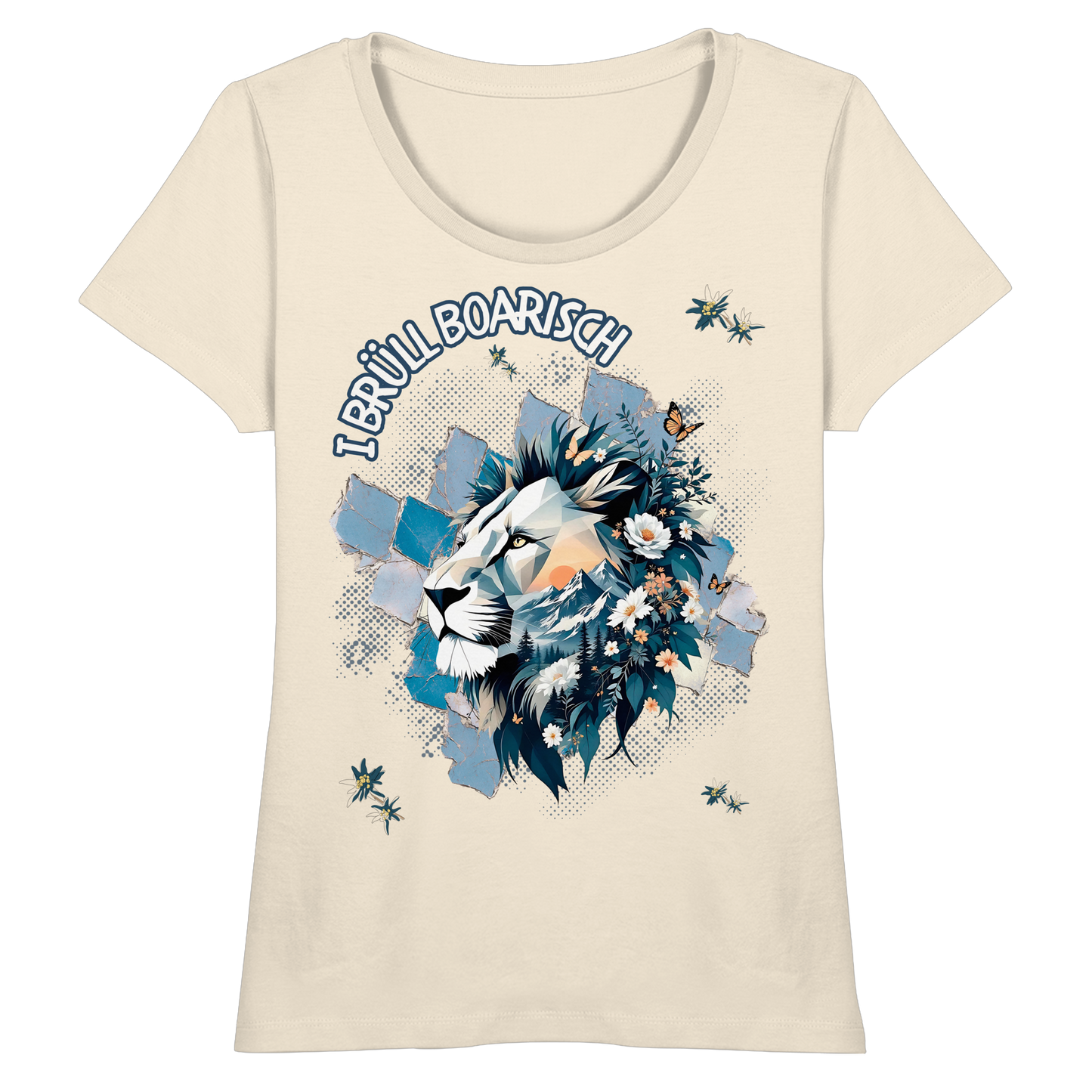 Bayern Dialekt Fitted Ladies Organic Shirt – Boarisch Spruch für Wiesn, Volksfeste & Freizeit | Regular Fit Streetwear