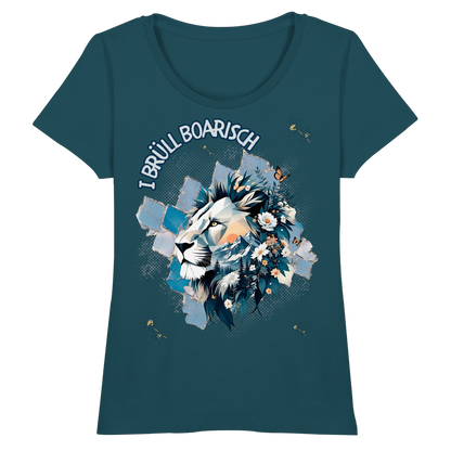Bayern Dialekt Fitted Ladies Organic Shirt – Boarisch Spruch für Wiesn, Volksfeste & Freizeit | Regular Fit Streetwear