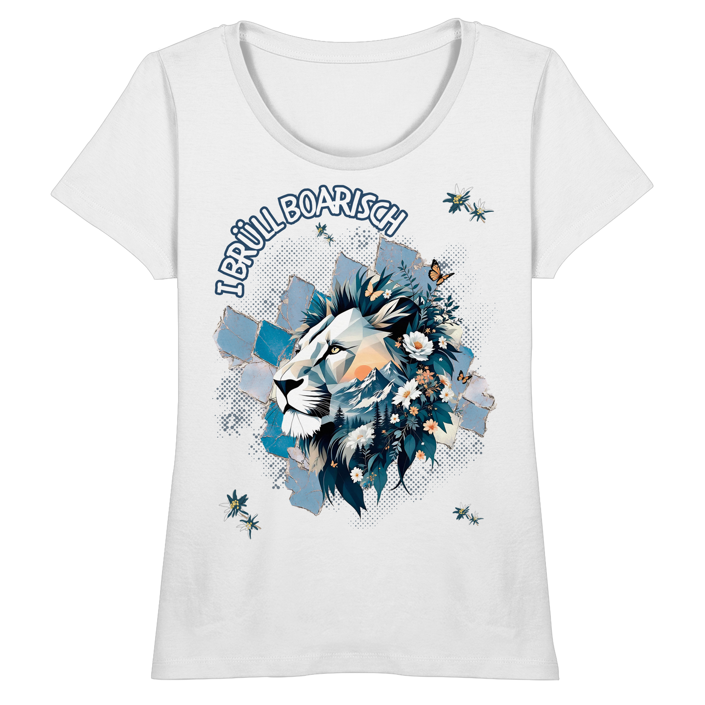 Bayern Dialekt Fitted Ladies Organic Shirt – Boarisch Spruch für Wiesn, Volksfeste & Freizeit | Regular Fit Streetwear