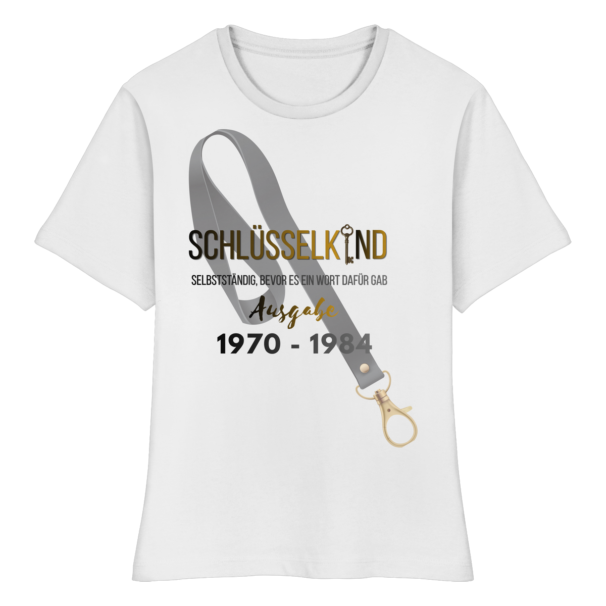Schlüsselkind T Shirt für Damen Jahrgänge 1970 bis 1984