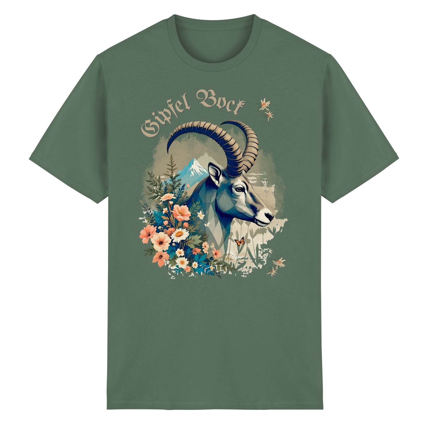 Charakteristisches Alpen-Design Heavy Cotton T-Shirt