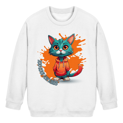 Kids Basic Sweatshirt Cool Cat – Kinder Pullover mit Direktdruck, Herbst Sweatshirt für Jungen und Mädchen