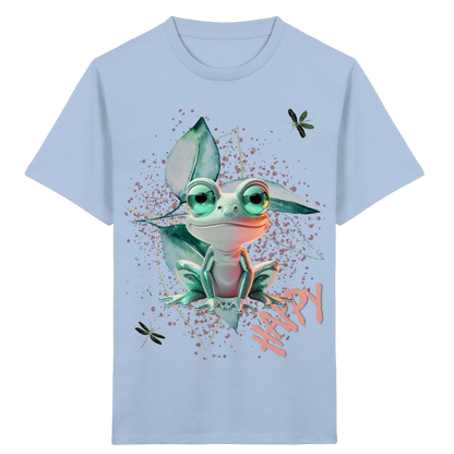 Kinder Bio T-Shirt mit süßem Froschmotiv – Fröhliches Tier Shirt aus Bio-Baumwolle - Kids Organic Shirt