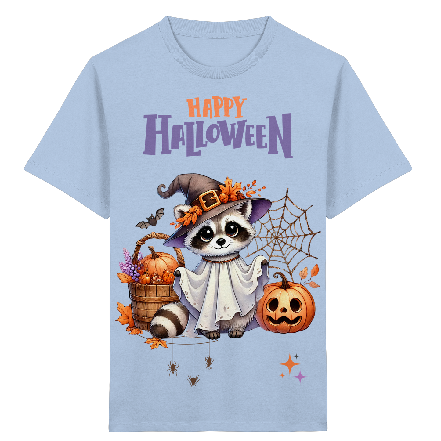 Kids Organic Shirt Halloween Waschbär – Süßes Kinder T-Shirt mit Herbstmotiv aus Bio Baumwolle