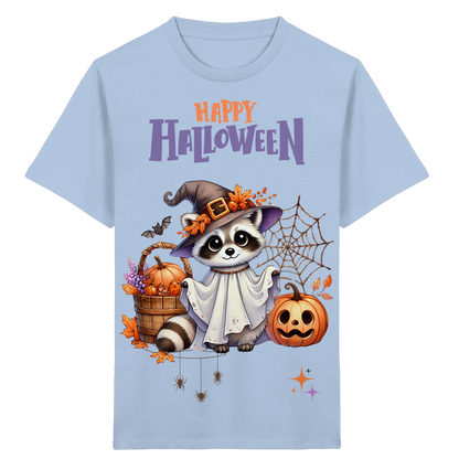 Kids Organic Shirt Halloween Waschbär – Süßes Kinder T-Shirt mit Herbstmotiv aus Bio Baumwolle