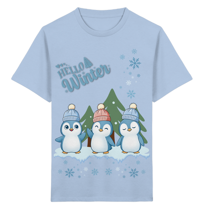 Hello Winter – Kinder Organic Shirt mit Pinguinen