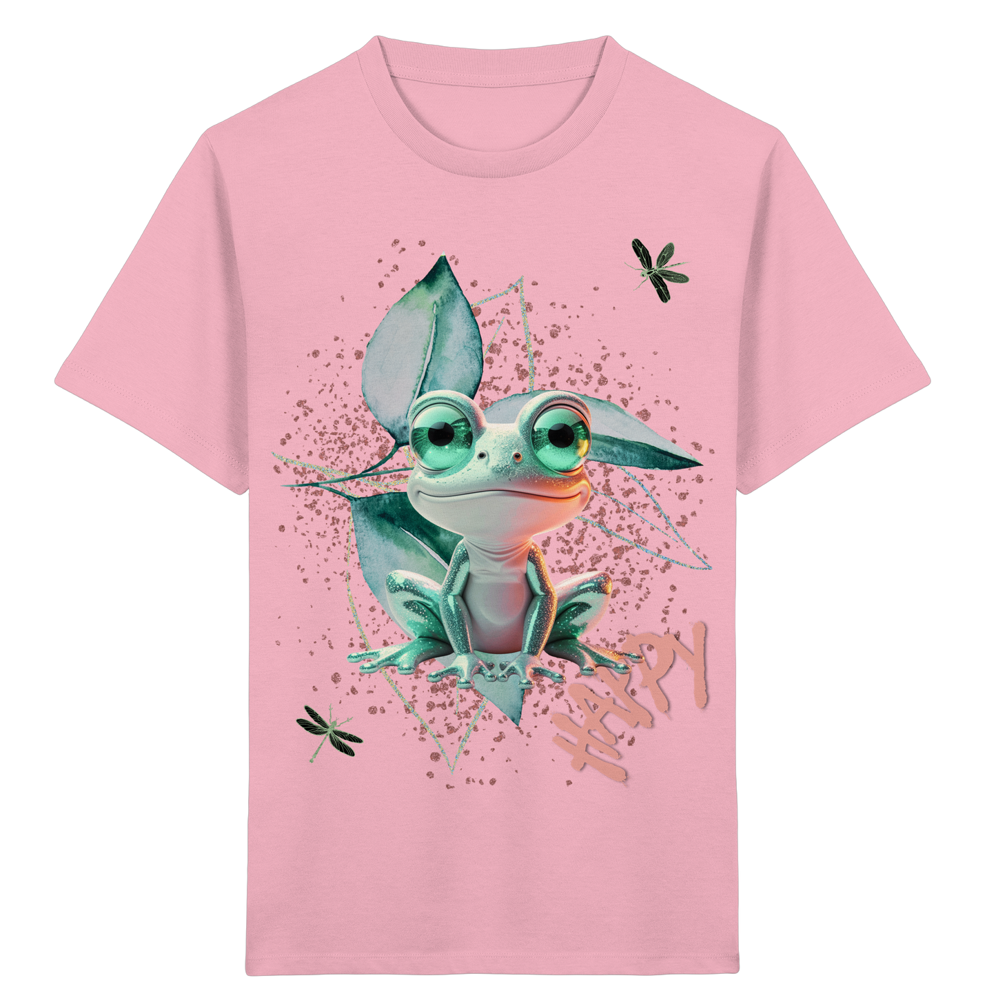 Kinder Bio T-Shirt mit süßem Froschmotiv – Fröhliches Tier Shirt aus Bio-Baumwolle - Kids Organic Shirt