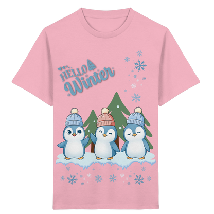 Hello Winter – Kinder Organic Shirt mit Pinguinen