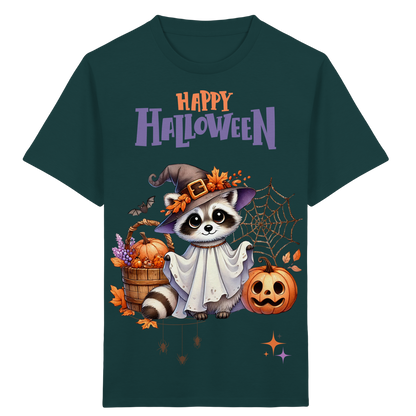 Kids Organic Shirt Halloween Waschbär – Süßes Kinder T-Shirt mit Herbstmotiv aus Bio Baumwolle