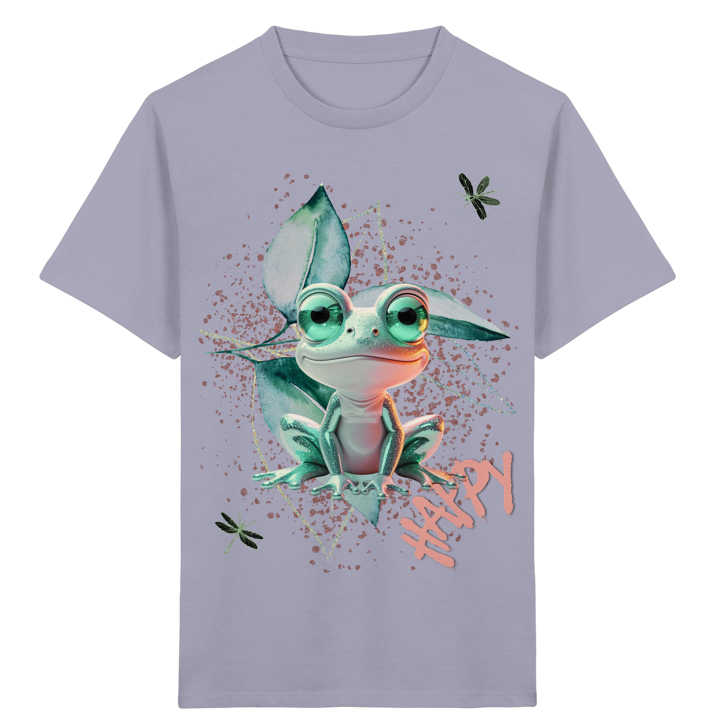 Kinder Bio T-Shirt mit süßem Froschmotiv – Fröhliches Tier Shirt aus Bio-Baumwolle - Kids Organic Shirt
