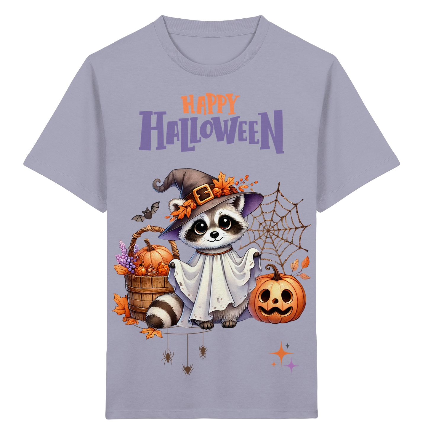Kids Organic Shirt Halloween Waschbär – Süßes Kinder T-Shirt mit Herbstmotiv aus Bio Baumwolle