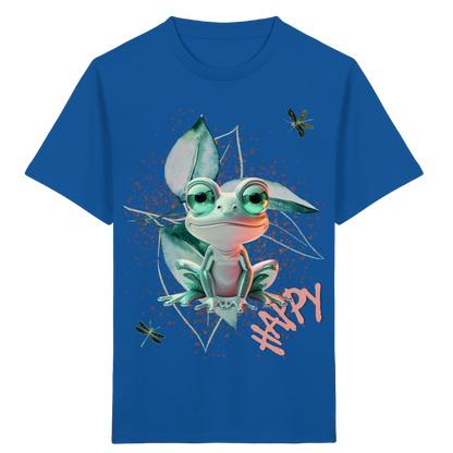 Kinder Bio T-Shirt mit süßem Froschmotiv – Fröhliches Tier Shirt aus Bio-Baumwolle - Kids Organic Shirt